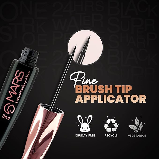 MARS Glossy Liquid Eye Got This Eyeliner | Quick Drying & Smudge Proof | Long Lasting Eye Liner with Fine Tip