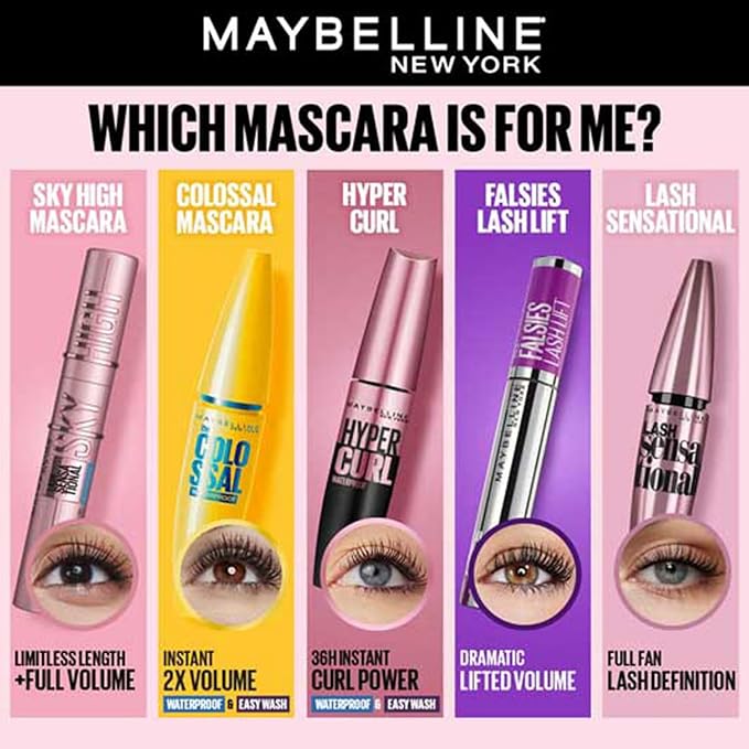 Maybelline New York Hyper Curl Mascara - Waterproof Very Black (9.2ml)
