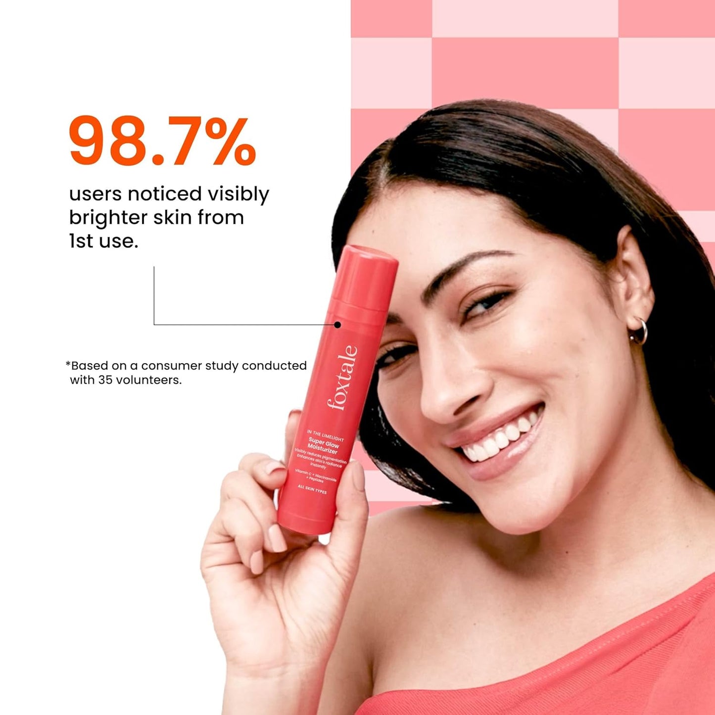 Foxtale Vitamin C Super Glow Moisturizer with Niacinamide & Peptides, Visibly Reduces Pigmentation, Enhances Skins Brightness