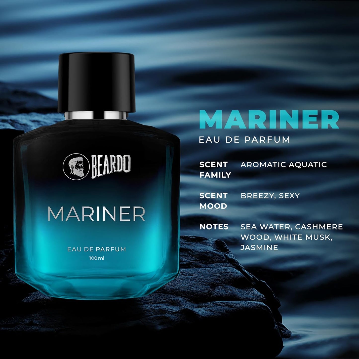 Beardo Mariner EDP for Men, 100ml | Eau De Parfum | Long Lasting Perfume for Men | Body Spray for Men | Day Time Fragrance Body Spray | Fresh, Aqua Note