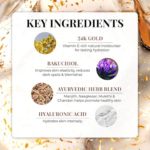 Just Herbs 24K Gold Bakuchiol Face Serum for Fights Signs of Ageing 30ml