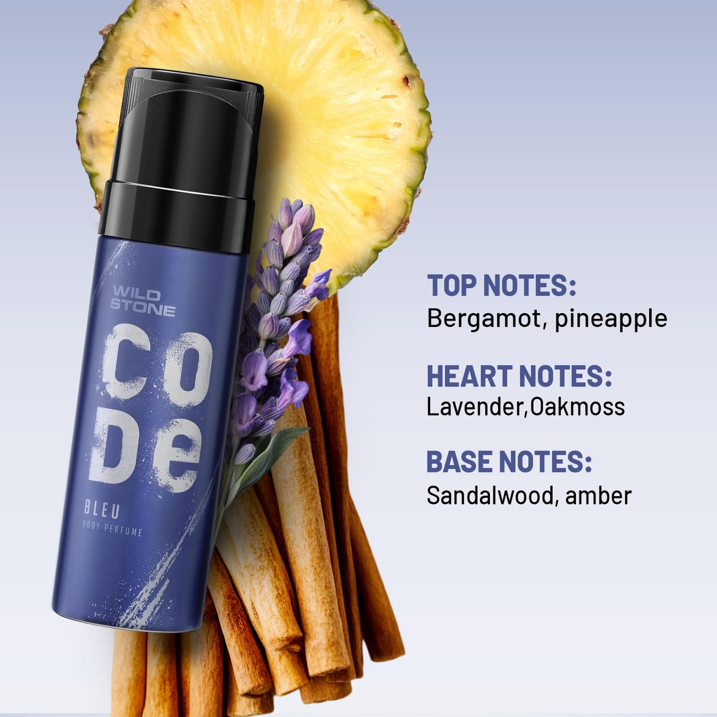 WILD STONE CODE Bleu Body Spray Perfume For Men, 150 Ml Long-Lasting Luxurious Fragrance
