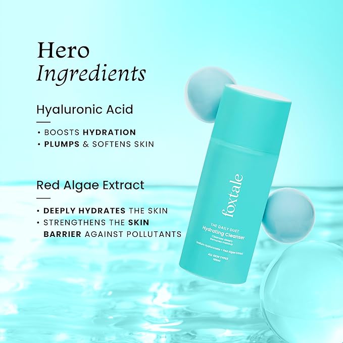 Foxtale Gentle Hydrating Face Wash with Hyaluronic Acid, Vitamin B5 | Deep Pore Cleansing | Dirt Control | Make-up Remover