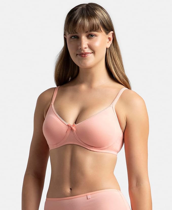 Jockey 1722 Women's Wirefree Non Padded Super Combed Cotton Elastane Stretch Medium Coverage 34B