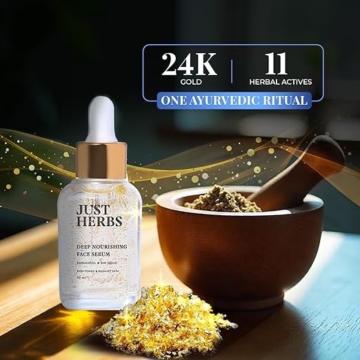 Just Herbs 24K Gold Bakuchiol Face Serum for Fights Signs of Ageing 30ml