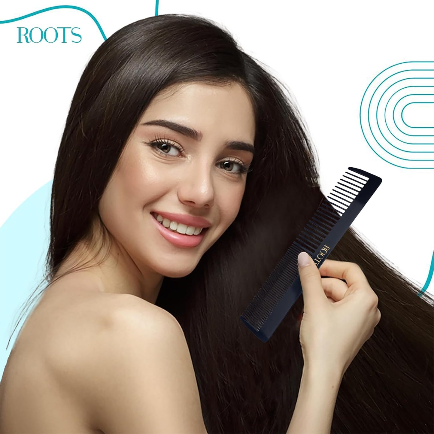 ROOTS - Professional Hair Cutting Comb | Dual Teeth For Styling & Detangling | Salon Grade - For Men & Women | Ideal for Sectioning & Colouring | Length - 7.6 Inch | Model No. 114