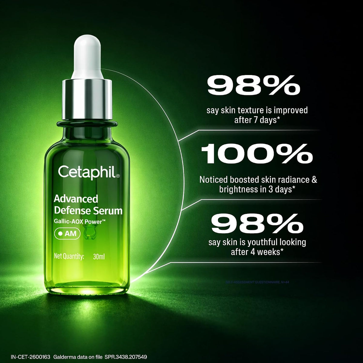 Cetaphil Advanced Defense Serum 30ml | Day Routine Antioxidant | Skin Barrier Defense Face for Sensitive Skin | Hydrating & Radiance Boosting with Gallic Acid + Vitamin E 2x More Effective than Vitamin C