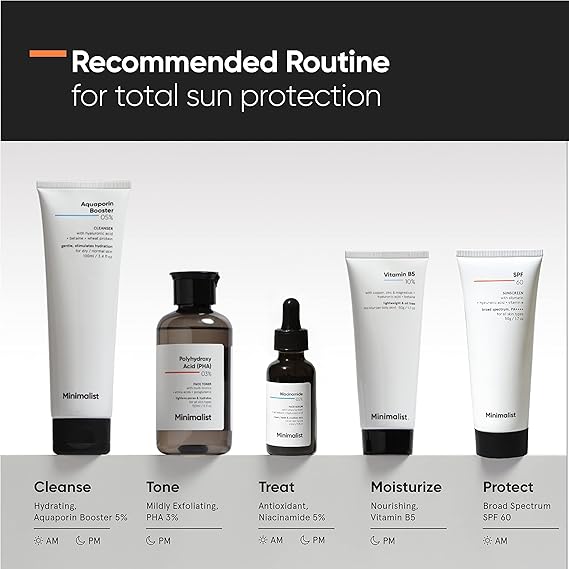 Minimalist Sunscreen SPF 60 PA ++++ | For Sensitive Skin | Pregnancy Safe | Photo stable | Broad Spectrum Sunscreen SPF 50+ With Potent Antioxidants & Advanced Filters | No White Cast | Non Irritant | 50 gm