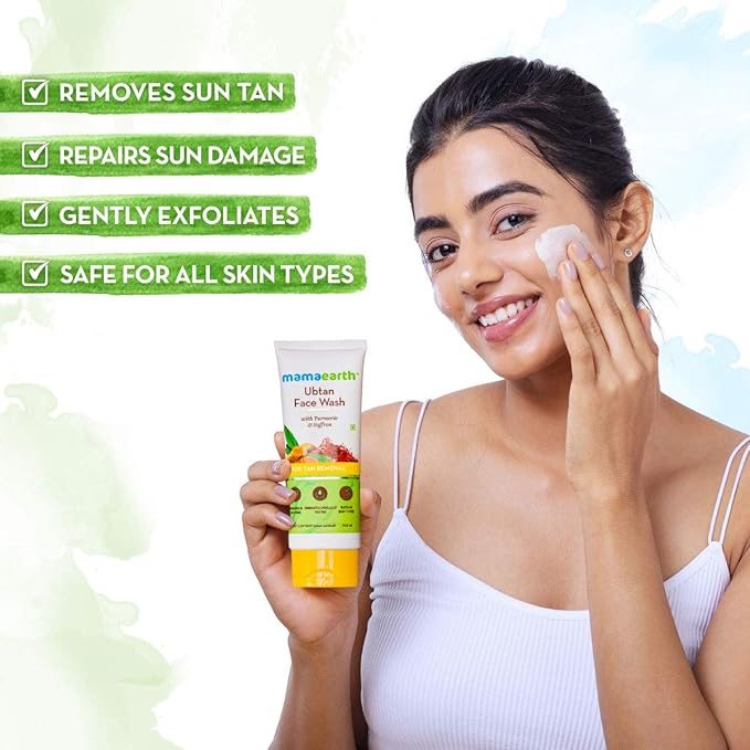 Mamaearth Ubtan Face Wash With Turmeric & Saffron For Tan Removal (100ml)