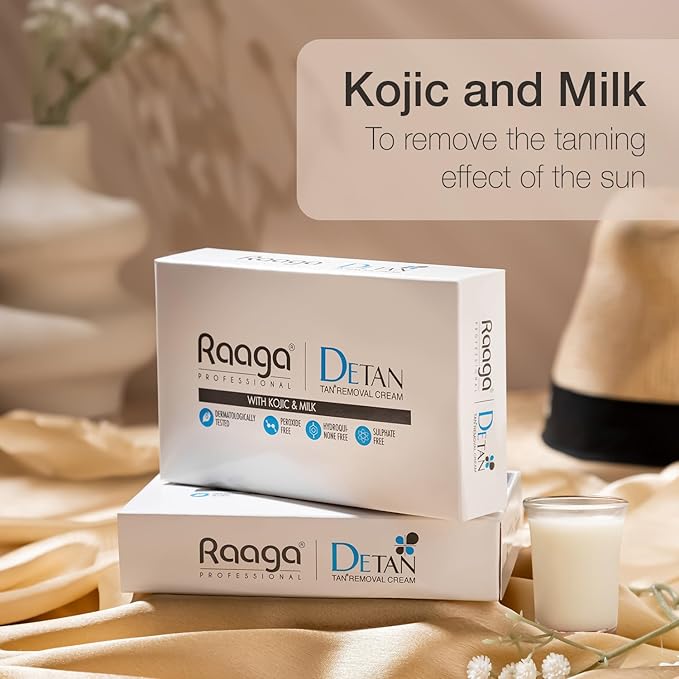 Raaga Professional De-Tan Pack with Kojic, Lactic Acid & Arbutin | Tan Removal Cream 72gm