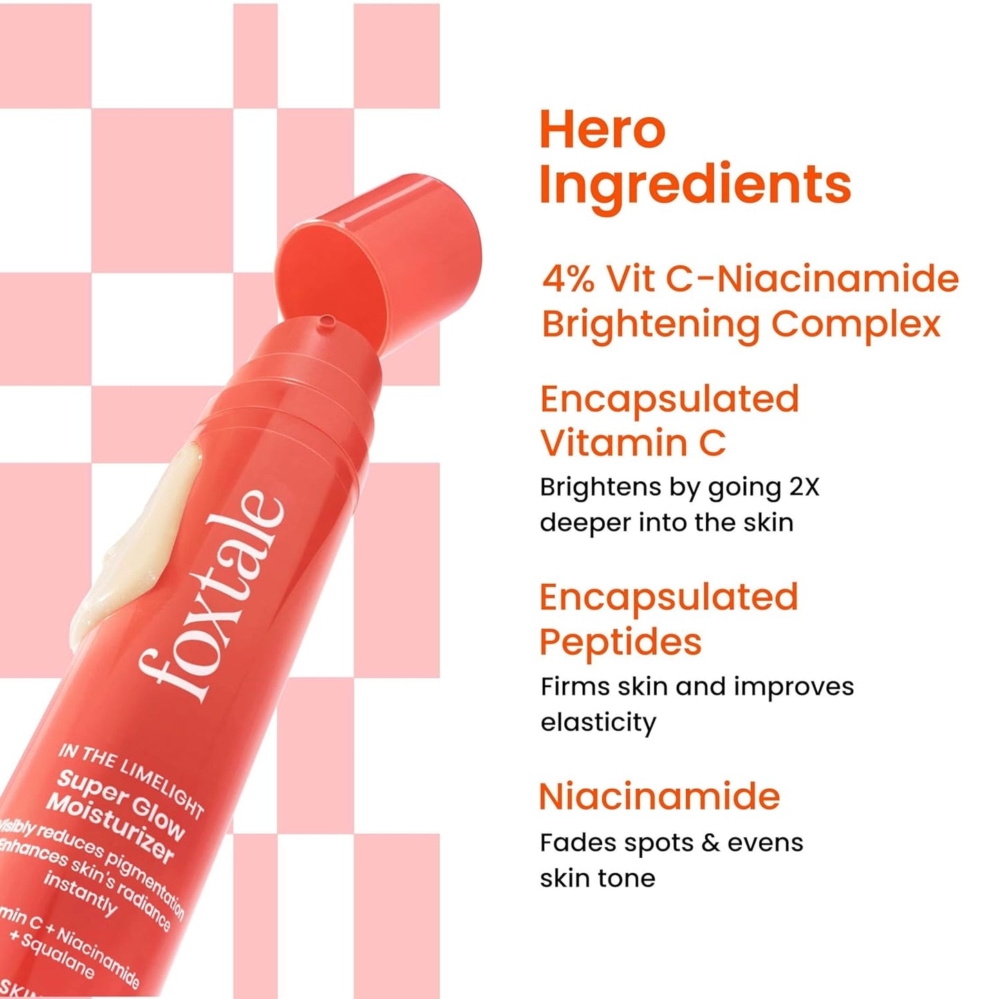 Foxtale Vitamin C Super Glow Moisturizer with Niacinamide & Peptides, Visibly Reduces Pigmentation, Enhances Skins Brightness