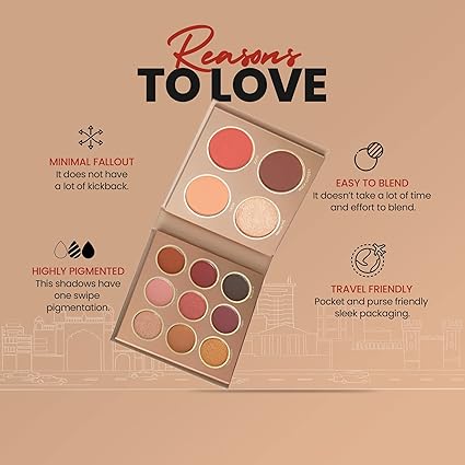 MARS The City Paradise Makeup Kit | Highly Pigmented and Blendable | 9 Eyeshadow Palette with 1 Highlighter, Blusher, Bronzer & Compact Powder