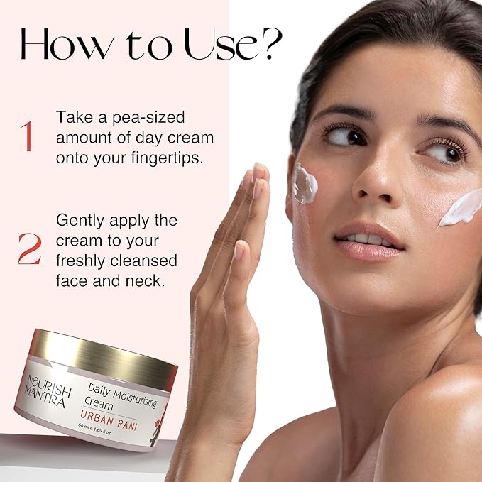 Nourish Mantra Urban Rani Daily Moisturizing Cream/With Hyaluronic Acid, Niacinamide & Sea Buckthorn/for All Skin Types/Hydrates, Nourishes & Improves Skin Texture 50ml