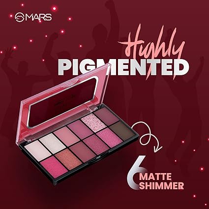 MARS 12 Shades Dance of Joy Eyeshadow Palette | Highly Pigmented and Blendable | Multicolor | Matte and Shimmer Finish 01