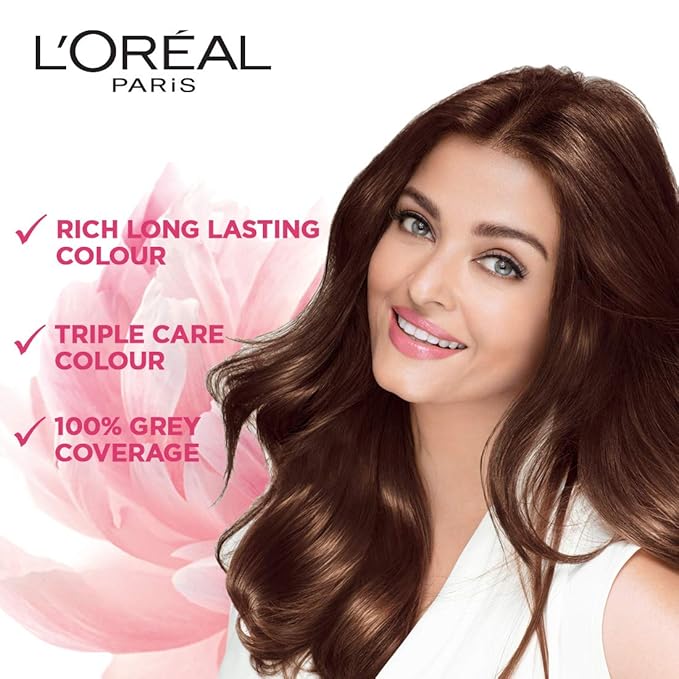 L'Oreal Paris Excellence Triple Care Hair Colour Cream, 25ml + 25g - 3 Natural Darkest Brown