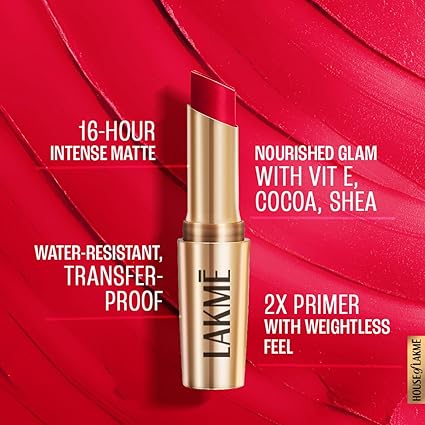 Lakme 9 To 5 Primer + Matte Lipstick - MR6 Coral Date (3.6g)