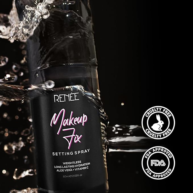 RENEE Makeup Fixer Setting Spray 60ml, Infused With Aloe Vera & Niacinamide, Prevents Cracks, Minimizes Pores & Fine Lines
