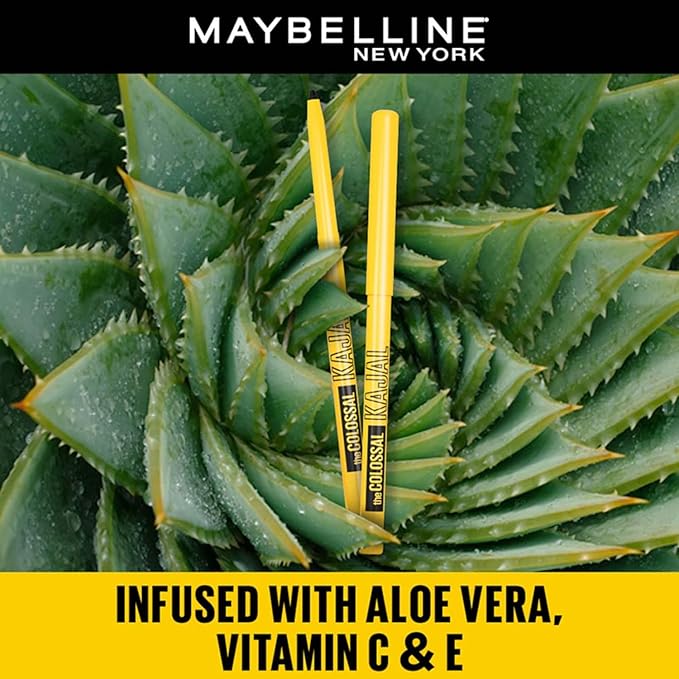 Maybelline New York Colossal Kajal, Intense Colour, Waterproof, Long lasting 24Hrs Stay, Black, 0.35g