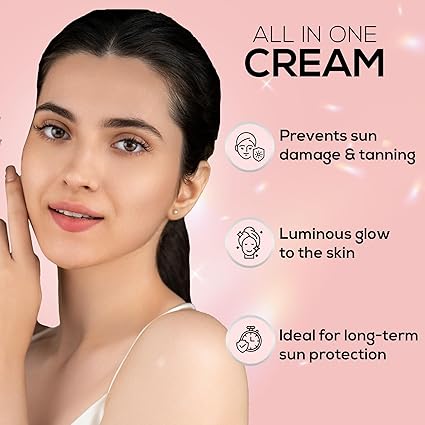RENEE Lumi Glow Highlighting Sunscreen SPF 50, UVA & UVB Protection, Infused with 3% Niacinamide & 1% Hyaluronic Acid for Luminous 3D Glow