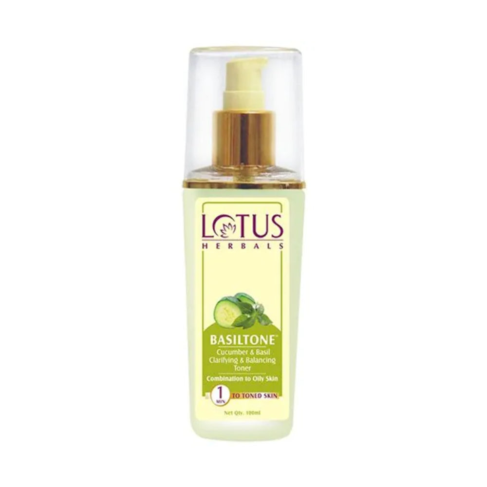 Lotus Herbals Basiltone Cucumber & Basil Clarifying & Balancing Toner, 100 ml