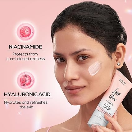 RENEE Lumi Glow Highlighting Sunscreen SPF 50, UVA & UVB Protection, Infused with 3% Niacinamide & 1% Hyaluronic Acid for Luminous 3D Glow