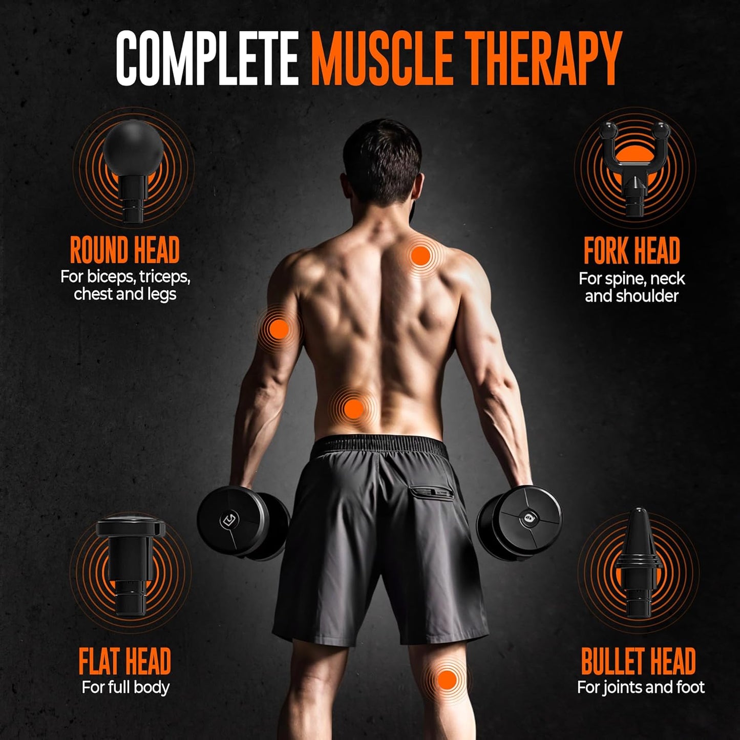 Beardo Deep Tissue Massage Gun | Sports Massager | Full Body Massager Machine for Pain Relief | 99 Performance Modes | Massage Machine for Body Pain