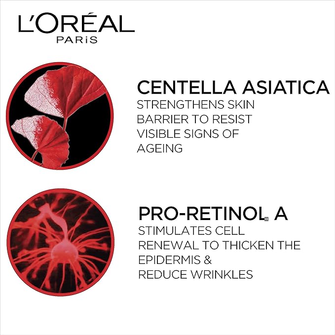 L'Oreal Paris Day Cream, SPF 35 Pa++, Anti-Wrinkle and Radiance, Boosts Skin Elasticity, With Centella Asiatica,Revitalift, 50ml