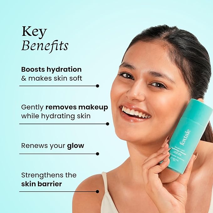 Foxtale Gentle Hydrating Face Wash with Hyaluronic Acid, Vitamin B5 | Deep Pore Cleansing | Dirt Control | Make-up Remover