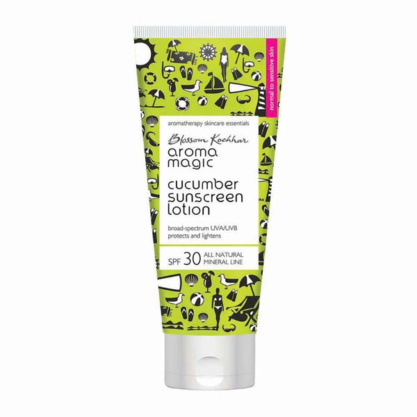 Aroma Magic Cucumber Sunscreen Lotion SPF 30 UVA/UVB All Natural Mineral Line (100ml)