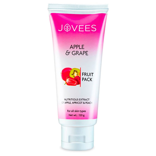 Jovees Herbal Apple & Grape Fruit Pack | With Apple, Apricot & Peach Extracts | For Uneven Skin Tone | For All Skin Types | 120gm