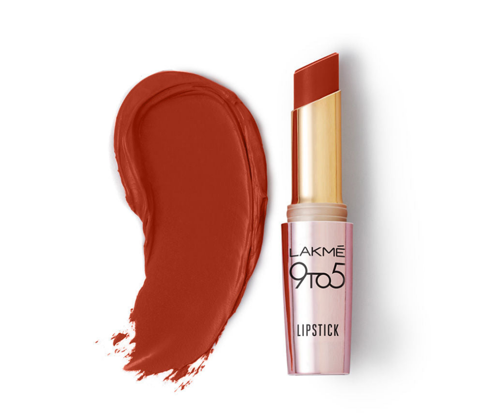 Lakme 9 To 5 Primer + Matte Lipstick - MR3 Red Rust (3.6g)