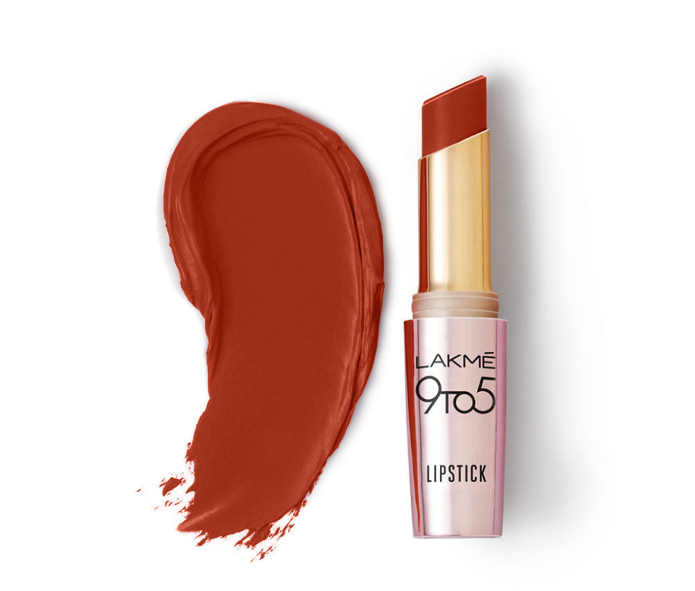 Lakme 9 To 5 Primer + Matte Lipstick - MR3 Red Rust (3.6g)