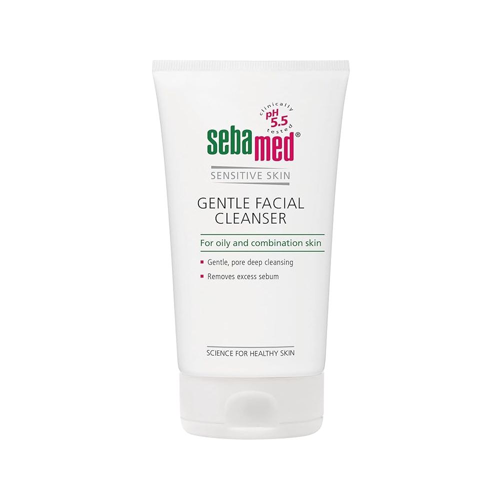 Sebamed gentle facial cleanser for oily & combination skin | pH5.5 | Daily Face Wash for acne prone skin | Provitamin B5 | Gentle foam (150ml)