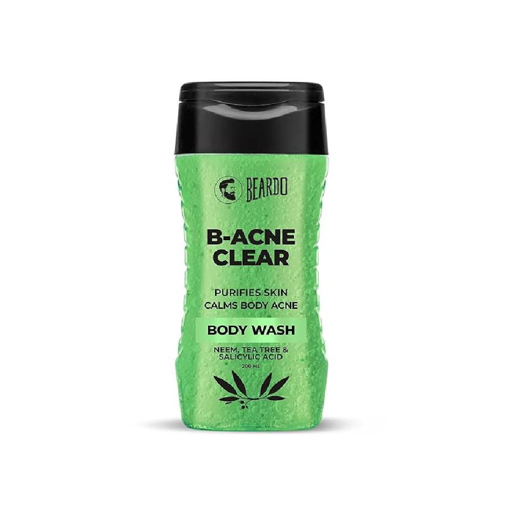 Beardo Body Acne Clear Body Wash for Men 200 ml | With Neem, Tea Tree and Salicylic Acid | Clean Clear Skin | For Body Acne and Skin Purification