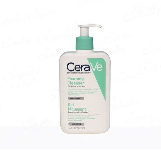CeraVe Foaming Cleanser For Normal To Oily Skin Non-Comedogenic And Fragrance-Free Cleansers For Acne-Prone Skin (473ml)