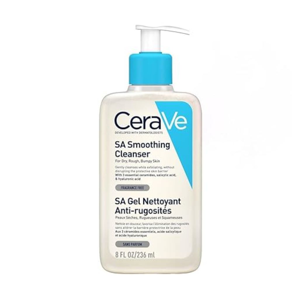 CeraVe SA Smoothing Cleanser For Dry, Rough & Bumpy Skin, contains Salicylic Acid, Dermatologist Recommended Face wash (236ml)