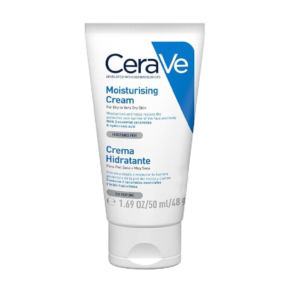 CeraVe Moisturizing Cream For Dry To Very Dry Skin (50ml) - Formulated with 3 Essential Ceramides And Hyaluronic Acid