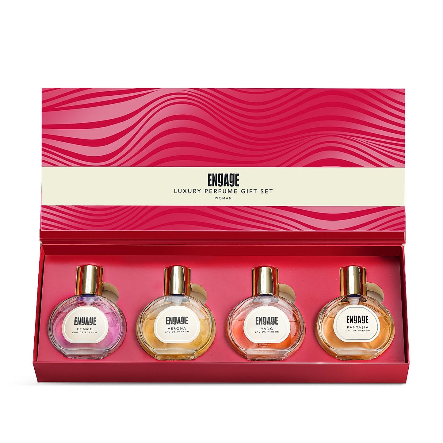 Engage Luxury Perfume Gift Pack for Women, Travel Sized, Assorted Pack, Ideal Birthday Gift (4)