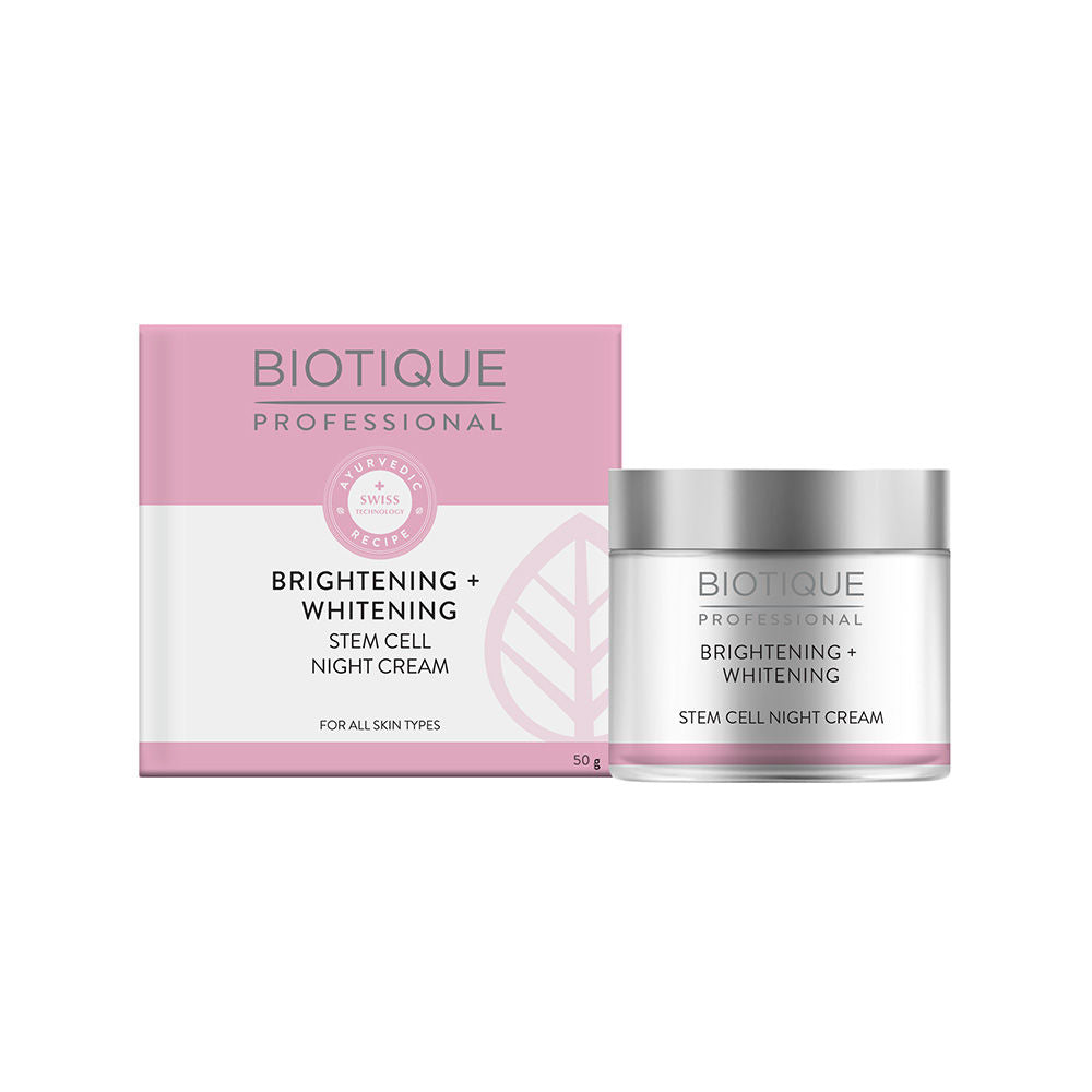 Biotique Professional Brightening + Whitening Stem Cell Night Cream (50g)