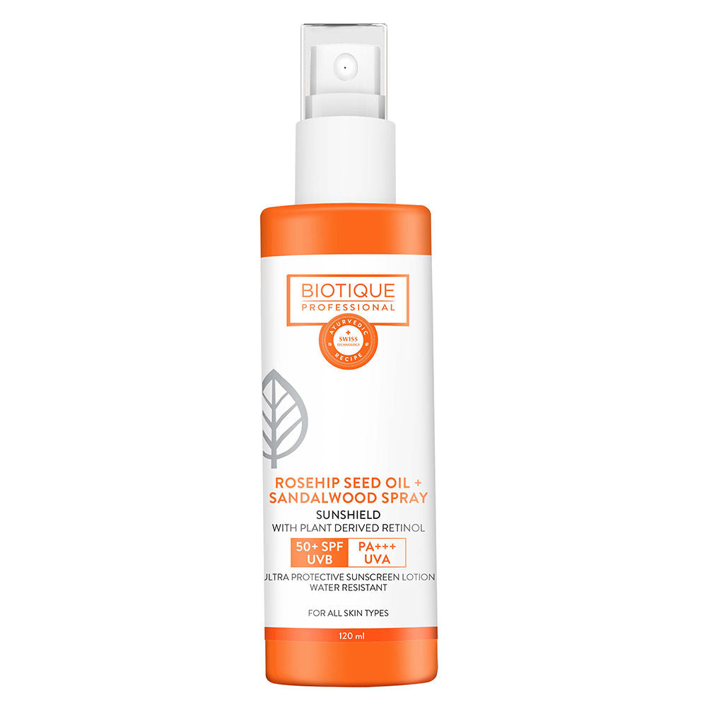 Biotique Professional Rosehip Seed Oil + Sandalwood Spray 50+ SPF (120ml)