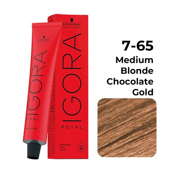 Schwarzkopf Professional Igora Royal Permanent Color Creme (7-65 Medium Blonde Chocolate Gold) (60 ml)