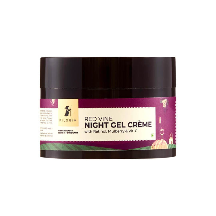 Pilgrim Red Vine Night Gel Crème with Retinol, Mulberry & Vit. C 50 gm