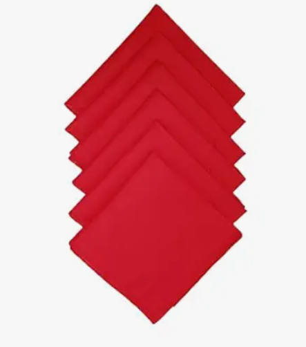 Red Cotton Solid Handkerchief for Men and Boys pack of 6