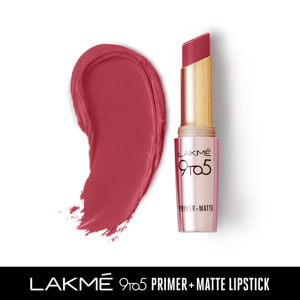Lakme 9 to 5 Primer + Matte Lip Color - MP7 Rosy Sunday (3.6gm)