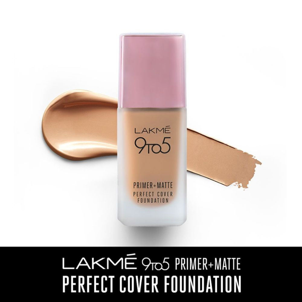 Lakme 9 To 5 Primer + Matte Perfect Cover Foundation - N220 Neutral Medium (25ml)
