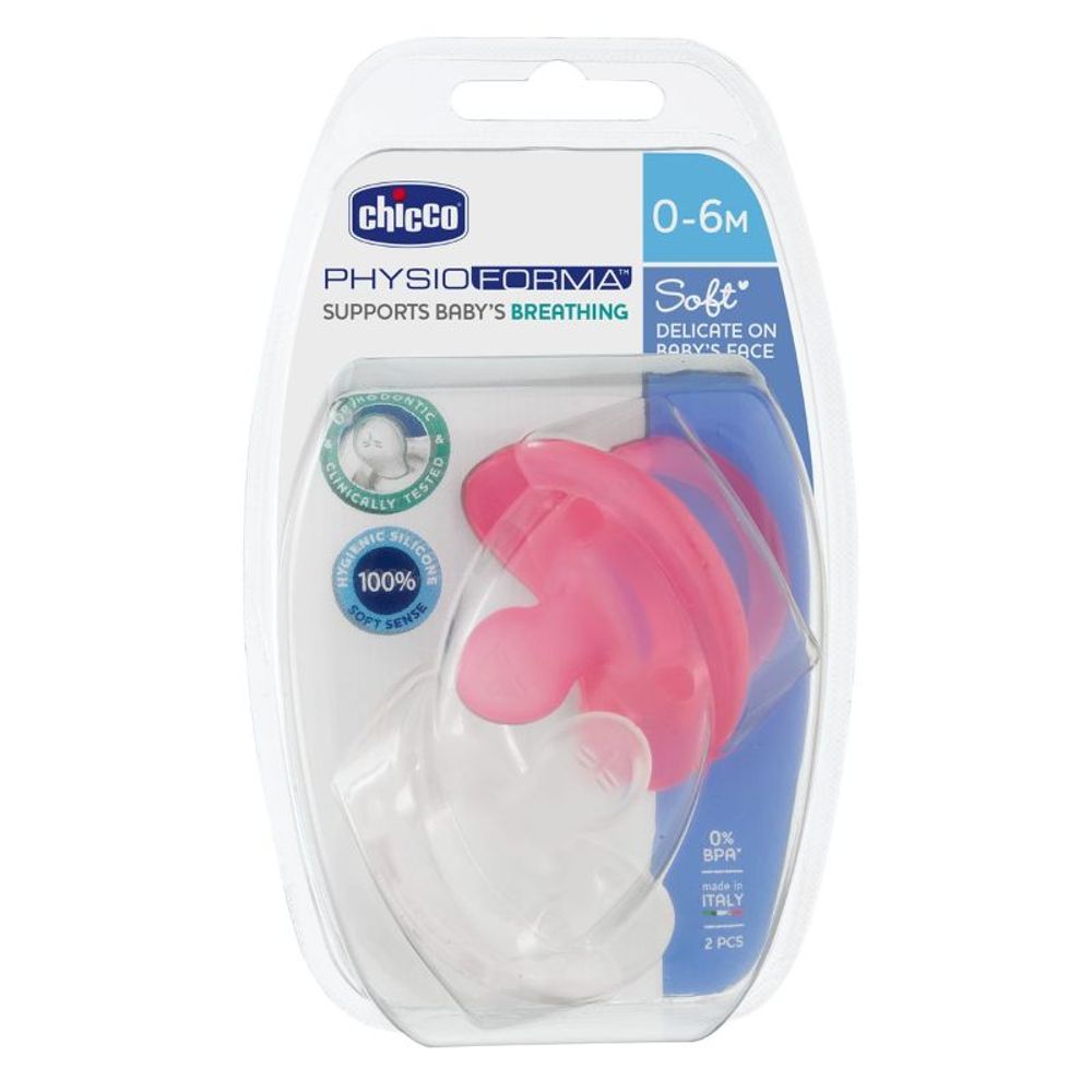 Chicco Soother Physio Soft 0-6M 2Pcs