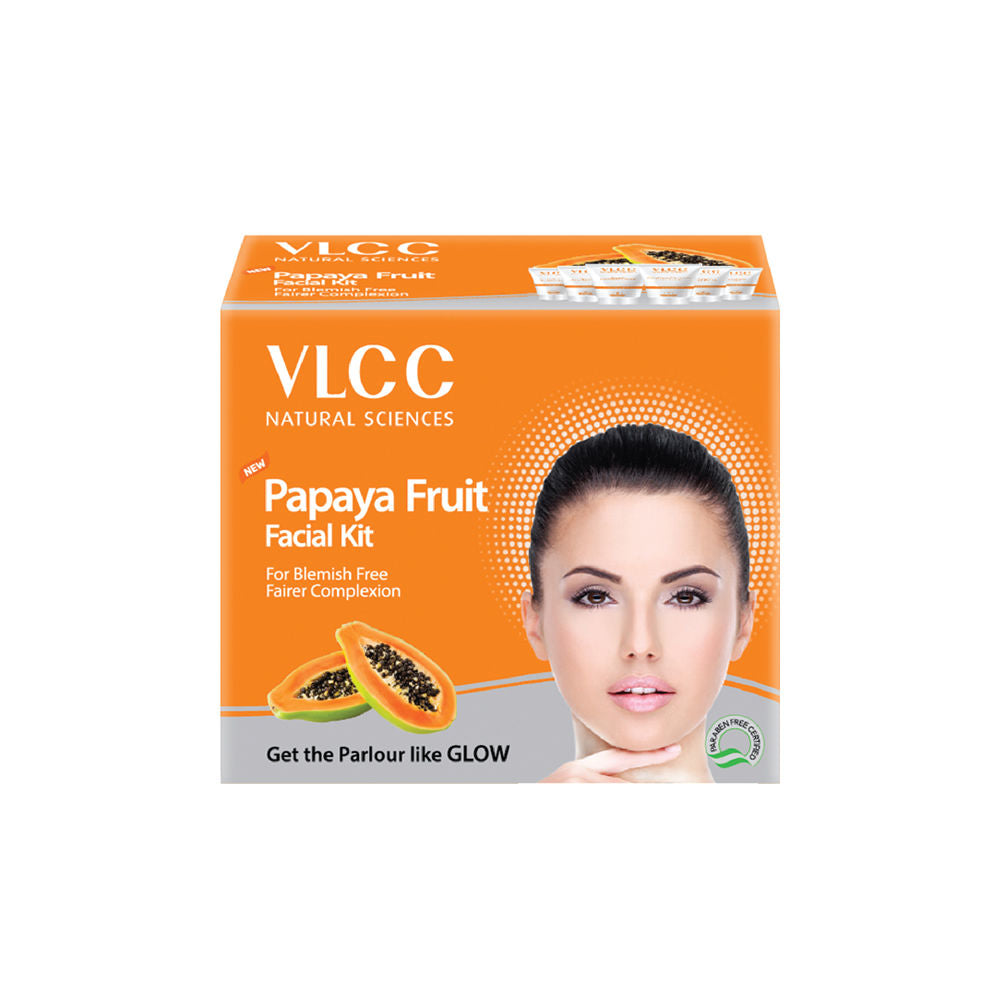 VLCC Papaya Fruit Single Facial Kit for Blemish Free Fairer Complexion