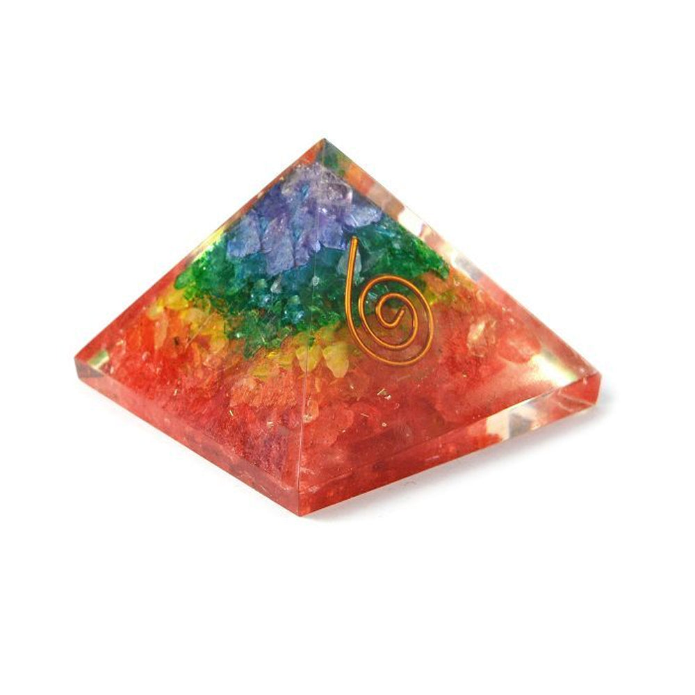 7 Chakra Multi Stone Orgone / Orgonite Pyramid 60mm