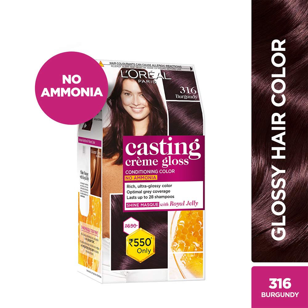 L'Oreal Paris Casting Creme Gloss Hair Color - 316 Burgundy (87.5gm+72ml)