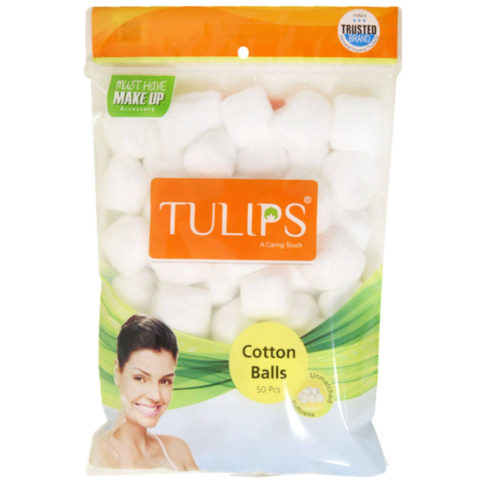 Tulips White Cotton Balls (50pcs)